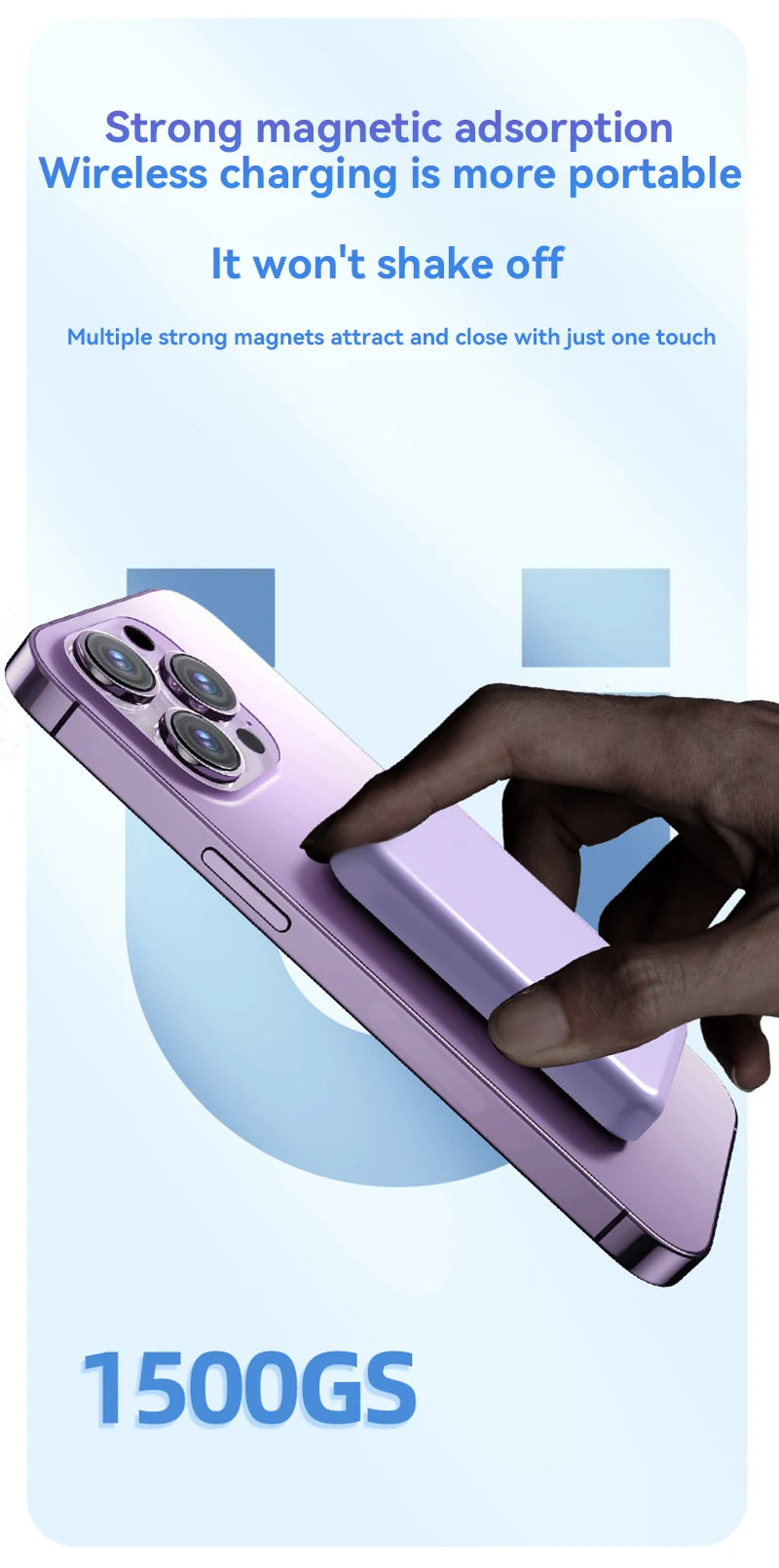 50000mAh Magnetic Power Bank Wireless PD 22.5W Fast Charger For Magsafe Portable Auxiliary Battery For iPhone 17 16 15 14 Xiaomi