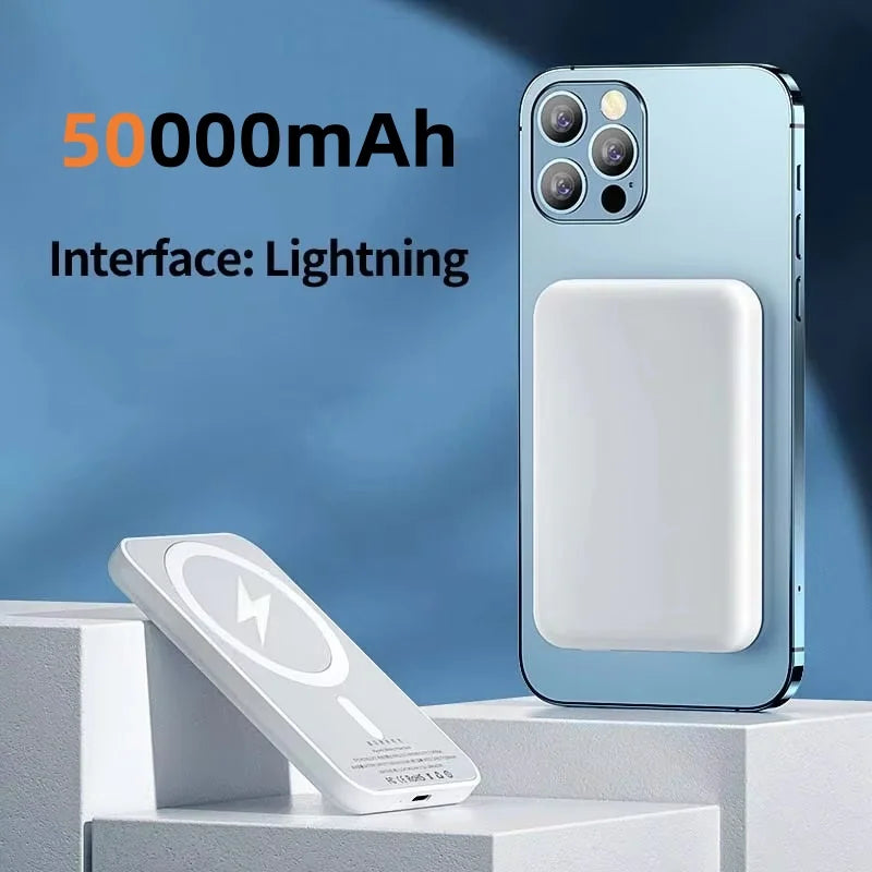 50000mAh Magnetic Power Bank Wireless PD 22.5W Fast Charger For Magsafe Portable Auxiliary Battery For iPhone 17 16 15 14 Xiaomi
