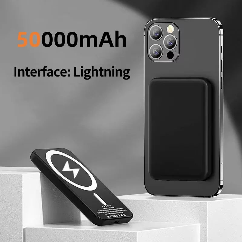 50000mAh Magnetic Power Bank Wireless PD 22.5W Fast Charger For Magsafe Portable Auxiliary Battery For iPhone 17 16 15 14 Xiaomi